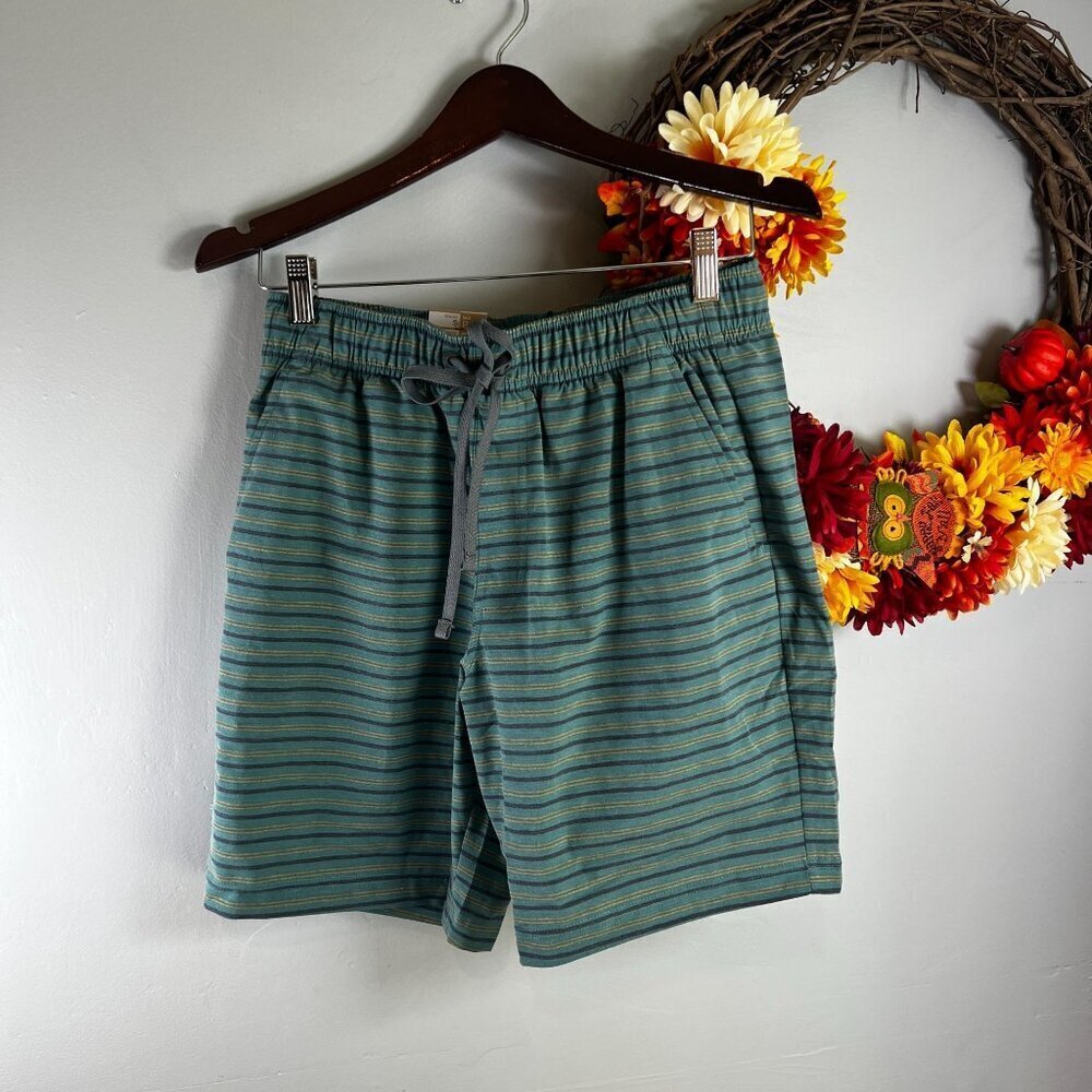 prAna Mens Metric E-Waist Swim Short SMALL / 8"L in Cove Stripe